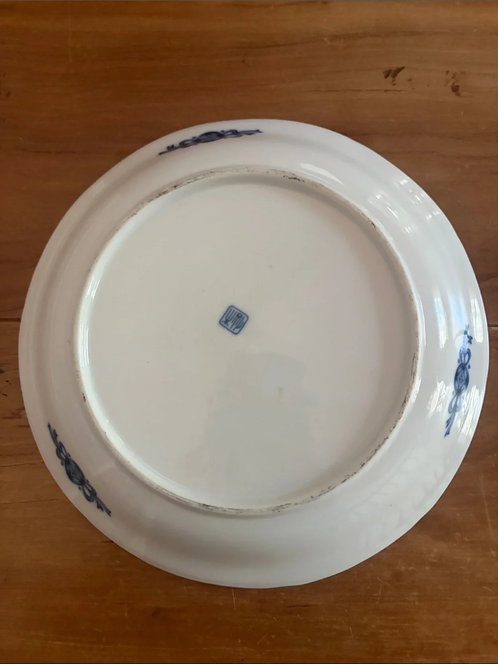 Blue and White Scenic Porcelain Serving  plate Mokusen shallow bowl